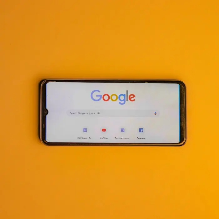 A phone showing a Google search